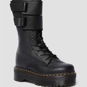 Dr. Marten’s Jagger Tall Platform Boots In Black Milled Nappa Size 11